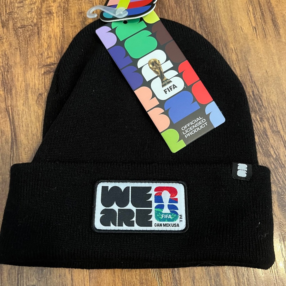 New FIFA Official World Cup We Are 26 Black Beanie Hat Cap Winter